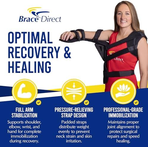 Deluxe Shoulder Abduction Brace - Rotator Cuff Repair, Frozen Shoulder, Post Surgery Immobilizer with Adjustable Wedge L3960