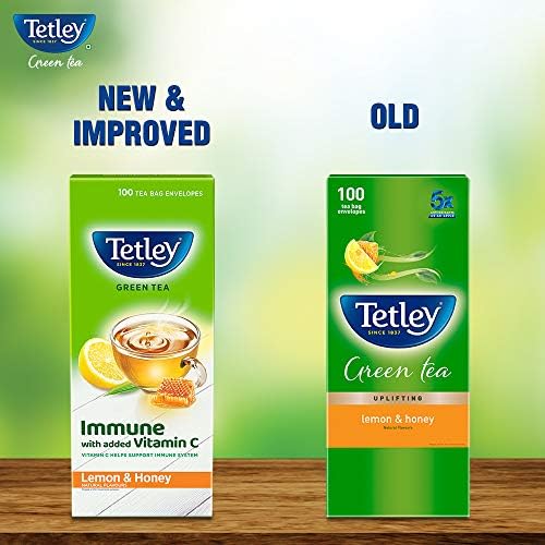 Tetley 1 Green Tea, Lemon And Honey, 100 Tea Bags