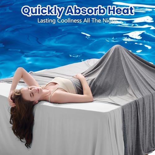Topcee Cooling Blanket (90"x90"Queen Size) for Sweats Absorbs Heat to Keep Adults Cool on Warm Nights, Q-Max 0.5 for Hot Sleepers, Ultra-Cool Lightweight Blanket for Bed