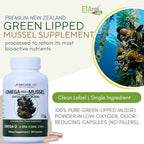 Bricker Labs Omega Cyclo - Mussel Joint Health Supplement, Premium New Zealand Green Lipped Mussel, Full Spectrum Omega Joint Supplements for Joint Health and Comfort, 90 Capsules