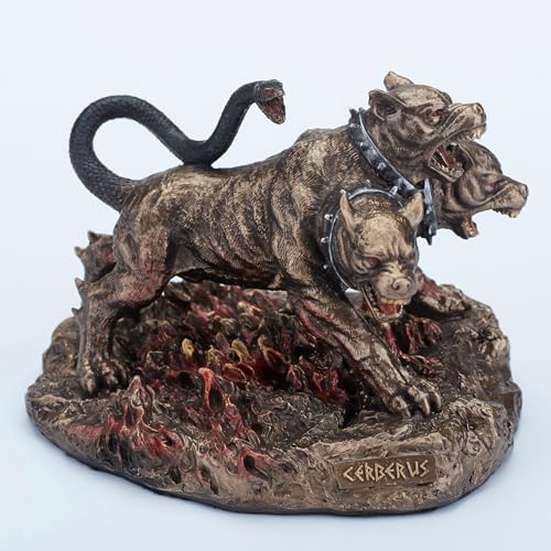 Veronese Design 3 1/2 Inch Cerberus The Three Headed Hound of Hades Hand Painted Resin Figurine