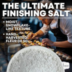 Garnishing Hand Harvested Sea Salt Grains, Baja Fleur de Sel Grain Salt, for Baking and Cooking and Fishing, 4 oz Bag
