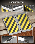 2 FT Portable Wheelchair Ramp, 800LBS Capacity Foldable Aluminum Handicap Ramps with Handle, Ramps for Wheel Chairs for Home Steps, Doorway, Threshold, Front Porch, Entry (Yellow-Black, 2FT)