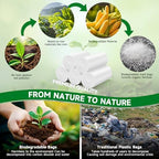 2 Gallon Biodegradable Mini Trash Bags - White Compostable Small Garbage Bag For Bathroom Can Unscented Kitchen Office Car Waste Basket Liners 100 count Tiny Strong Thick Chenyucheng