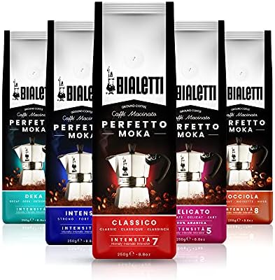 Bialetti - Perfetto Moka Delicato: Light Roasting Ground Coffee, Flowers and Dried Fruit Aroma, 8.8 Oz - 250g, Bag with Flavour-Saving Valve