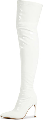 fereshte Women's Thigh High Boots, Pointy Toe Stiletto High Heel Over The Knee Boots, Fashion Comfy Sexy