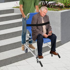 4-Wheel Stair Chair for Safe Stair Evacuation & Transport | Portable Mobility Aid for Seniors & Disabled | Blue Emergency Staircase Chair with Padded Seat & Backrest