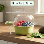 Kitchen Dual Layer Draining Basket, 3 Pcs Small Fruit Draining Basket with Handle for Berries Vegetables Fruits