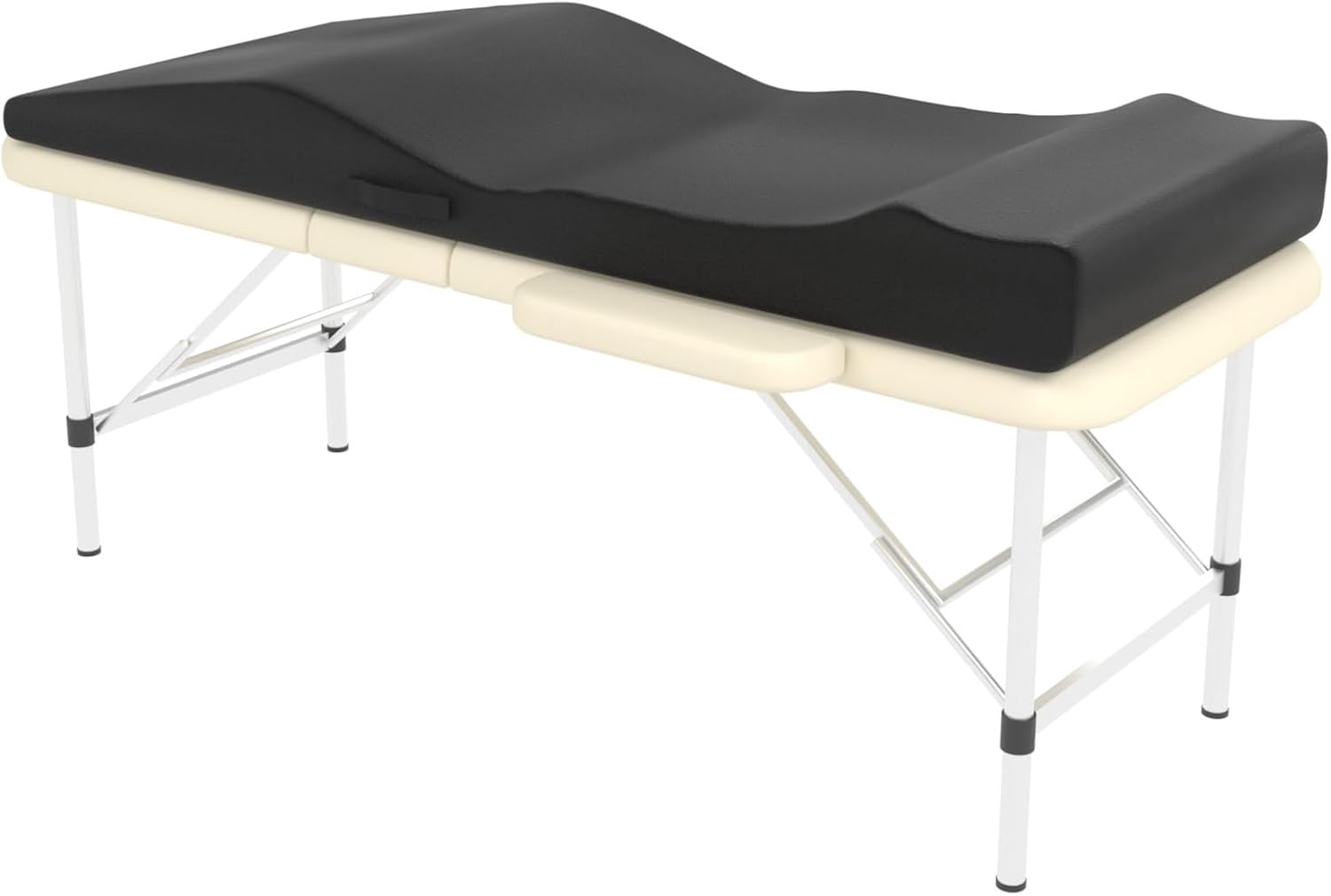 ENITYA Lash Bed Topper, Ergonomic Curvy Massage Table Foam Topper, Non-Slip Esthetician Bed Cushion with Removable Cover for Beauty Salon, Wax/Eyelash/Spa/Tattoo/Facial, 71"×27.5"(Black)