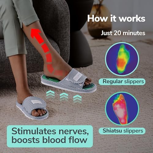 Acupressure Massage Slippers for Plantar Fasciitis & Neuropathy Relief – Reflexology Massager Sandals, Ideal Gift for Men & Women, Stress & Tension, Pain Management for Foot Health
