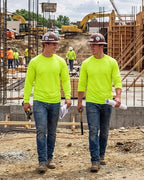 JaGely 10 Pcs Long Sleeve High Visibility Shirt Bulk Men Safety Hi Vis Construction Work T-Shirt Pullover Crewneck Sweatshirt