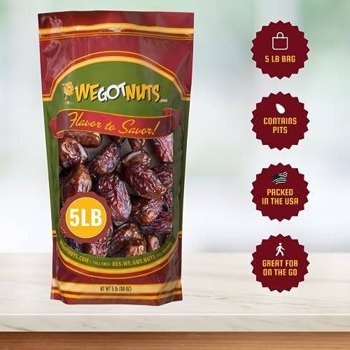 Premium Medjool Dates (5 lbs) , Soft, and Sweet