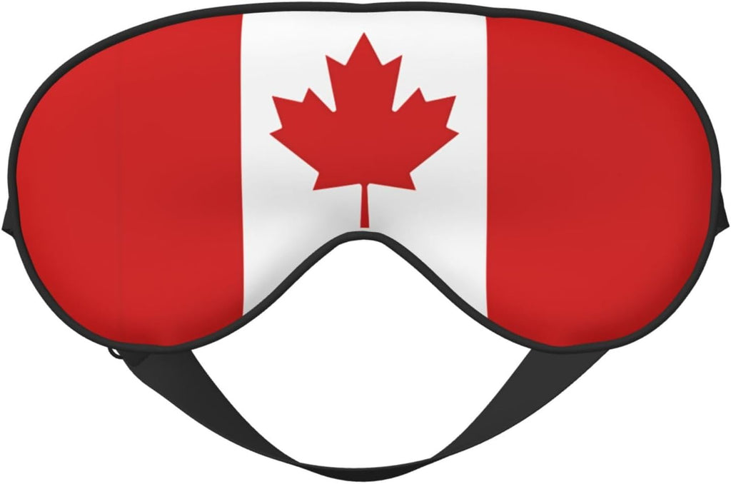 Cute Canada Flag Sleep Mask for Women Men Soft Breathable Eye Mask with Adjustable Strap for Home Bed, Sofa, Travel