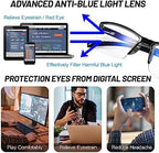 4 Pack Blue Light Blocking Reading Glasses 2.0 Women Men Glare UV Filter Bloker Readers 1.0 1.25 1.5 1.75 2.0 2.25 2.5 2.75 3.0 3.5 4.0 Black, 2.00