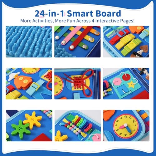 Fidget Blanket for Adults with Dementia, Alzheimer's Sensory Activities for Seniors, Autistic Children Fidget Toys & Toddler Busy Board, Gifts for People with Dementia, Gift for Mother's Day
