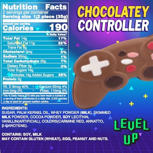 Sweetzo Chocolatey Game Controllers, Gifts for Gamers, Easter Basket Stuffer Candy, 2.46 Ounces Each (Pack of 2)