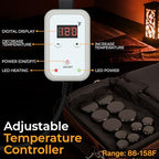 SereneLife Portable Massage Stone Warmer Set - Electric Spa Hot Stones Massager and Heater Kit with 6 Large and 6 Small Round Shaped Basalt Massaging Rocks, Digital Controller Heating Bag