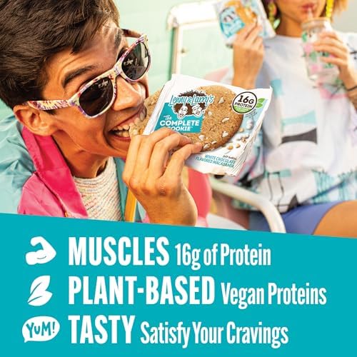 Lenny & Larry's Complete Protein Cookie, [White Chocolate Flavored Macadamia], Chewy Soft Baked, 16g Plant Protein, Vegan, Non-GMO, High Fiber, [4 Ounce]Cookie (Pack of 12)
