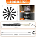 30Feet Chimney Sweep Kit,8 in Brush Head,Dryer Vent Cleaner Kit, Chimney Sweep&Chimney Cleaning Kit, Rotary Chimney Cleaning System for Flue/Fireplace/Sewage Pipe/Hood with 23 Nylon Flexible Rods