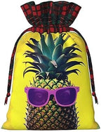 ZISHAK Psych Pineapple Quote Charming Drawstring Christmas Gift Bags,Reusable Present Pouches For All Occasions