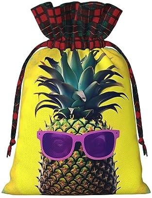 ZISHAK Psych Pineapple Quote Charming Drawstring Christmas Gift Bags,Reusable Present Pouches For All Occasions