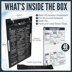IFR Pilot Kneeboard Aviation Knee Board with Flight Notepad | Pilot Accessories For Student Essentials | Premium aluminum Kneeboard | Flight Simulator Accessories