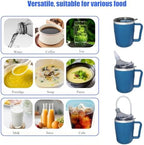 Adult Spill Proof Cup for Elderly, 3 in 1 Stainless Steel Sippy Cup with Straw and 2 Lids, Suitable for Seniors Disabled Patients Limited Mobility, 14 OZ