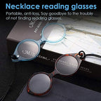 TERAISE Reading Glasses Pendant Necklace Readers Lightweight Portable Anti-loss Reading Glasses with Exquisite Case for Women