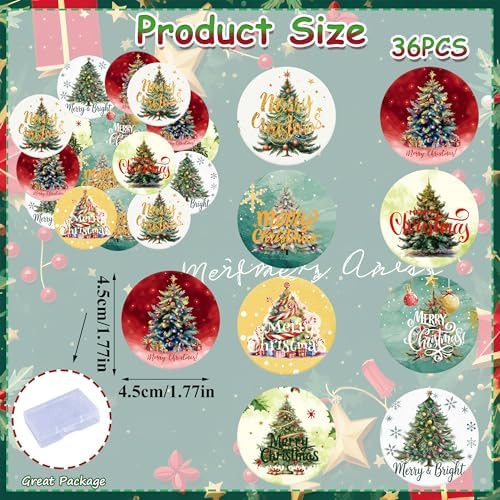 36PCS Edible Christmas Tree Cupcake Toppers Wafer Paper Merry Christmas Tree Cupcake Picks for Christmas Theme New Year Party Baby Shower Birthday Supplies