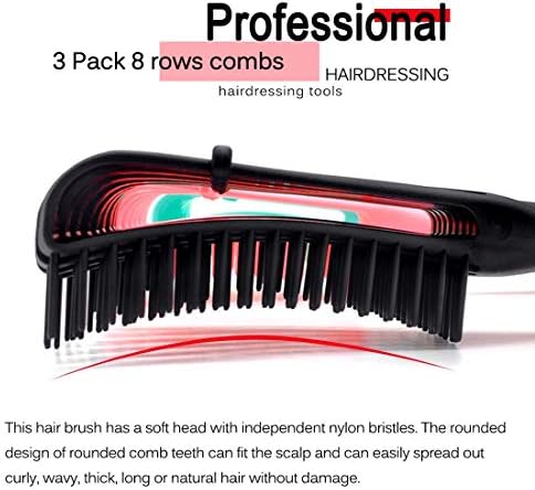 Detangling Hair Brush for Afro America/African Hair Textured 3a to 4c, Knots Detangler Scalp Massage Comb for Women, Black (1 pc)