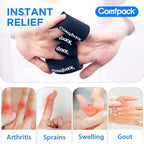 Comfpack 4PCS Finger Sleeves Gel Ice Pack for Pain Relief, Reusable Hot Cold Compression Finger Brace Ice Packs for Injuries, Trigger Finger, Arthritis, Knuckle Immobilization, Gout, Sprain