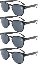 Eyekepper 4-Pack Round Full Coverage Ultrathin Flex Frame Reading Glasses Readers Sunshine Readers +2.75