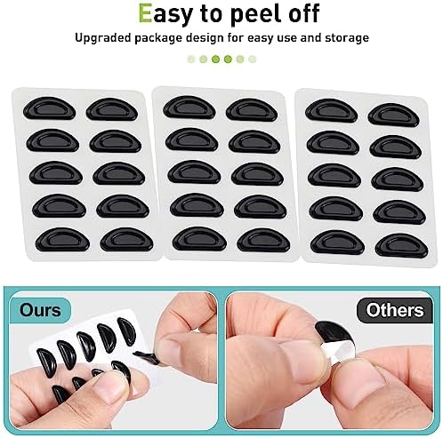 Eyeglass Nose Pads-Upgraded Soft Silicone Adhesive Glasses Nose Pad, Anti-Slip Nose Pads for Glasses Full Plastic Frames Sunglasses (5 Clear Pairs)