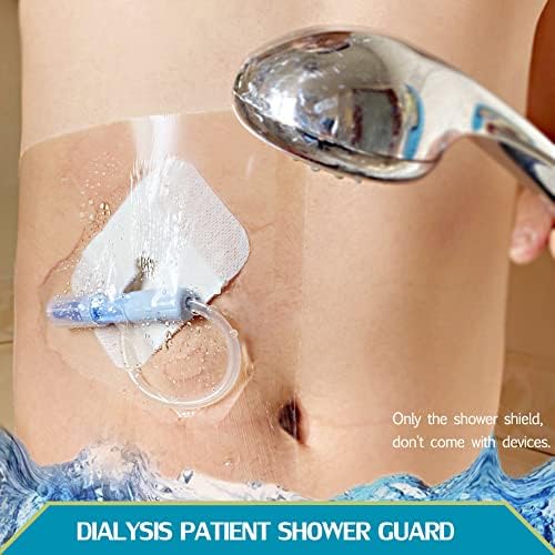 Shower Protector Dialysis Catheter Shower Cover Large Coverage Shower Shields for Peritoneal Dialysis Port Accessories PD Chest Catheter PICC Line Feeding Tube Waterproof Bandage 8"x8"(Pack of 25)