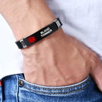 Medical Alert Bracelet for Men Women Medical ID Tag Wristband Adjustable Stainless Steel Silicone Emergency Bracelet in Emergency First Aid