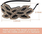 Tatuo 3 Pieces 1920s Flapper Headbands for Women 20s Vintage Headpiece Rhinestone Beaded Leaf Hairband Hair Accessory