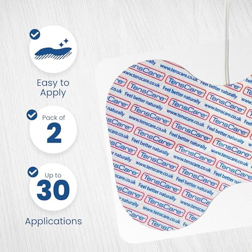 TensCare 4" x 6" Butterfly TENS Unit Replacement Pads, 1 Pack of 2 Electrodes – Reusable Latex-Free 2mm Pin Electrode Pads for TENS & EMS – Ideal for Large Areas, Back, Thighs & Buttocks