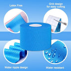 5 Rolls Kinesiology Tape 1.5inch x 16.4feet Waterproof Breathable Athletic Tape 5 Colors Uncut Kinetic Tape, Cotton Elastic Muscle Tape for Knee Wrists Ankle Sports（Skin Color)