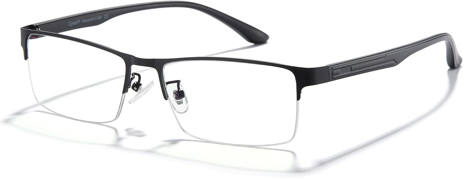 Cyxus Blue Light Blocking Glasses for Men Woman Semi Rim Computer Gaming Office Study Eyeglasses with UV Protection 8001