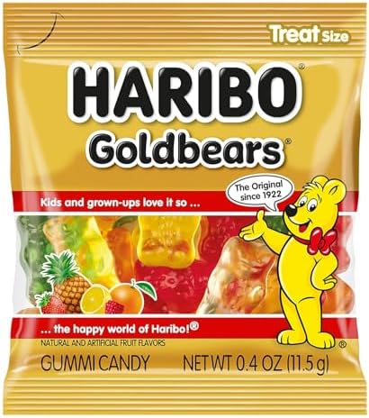 Haribo Easter Candy - Plastic Egg with Gummi Bear Goldbears - 6 Mini Treat Sized Bags in Original Flavors - Individually Wrapped Fruity Gummy Bears for Easter Basket and Egg Hunts (Pack of 2)