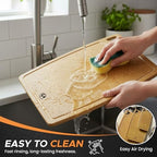 Earth’s Dreams Wood Cutting Board Set 3-Piece: Small, Large & Extra Large - Charcuterie Board, Non-Plastic, Non-Toxic, Heavy-Duty, Dishwasher Safe (Tan/Juice)