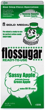 BeeQ BOX - (Pack of 6) Sassy Apple Cotton Candy Flossugar 1/2 Gallon Cartons