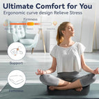 Ergonomic Memory Foam Seat Cushions for Office Chairs –Office Chair Cushion for Coccyx, Tailbone & Pressure Relief –Large Desk Chair Pad for Office, Gaming & Long Sitting,Washable Non-Slip Cover