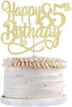 Gold Glitter Happy 85th Birthday Cake Topper,Cheers to 85 Years,happy 85th Birthday Cake Topper,85th Anniversary Cake Topper， men and women 85 years old happy birthday Party Decoration