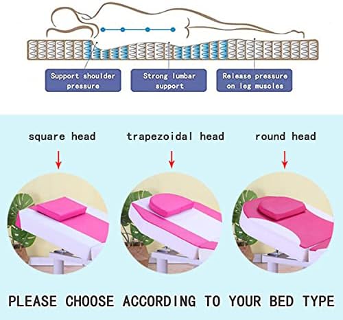 KKCD Plush Beauty Massage Bed Cover Round Head Lash Bed Cushion Topper Spa Bed Mattress Sponge Pad with Elastic Bands Massage Table Mattress Protector with Face Breath Hole,Gray 3cm,75x190cm