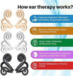 3 Pair Acupressure Slimming Earrings, Ear Ornament, Acupressure Earrings, Non Pierced Ears Earrings for Acupressure, Acupressure Earrings for Weight Loss (Black+Gold+Sliver)