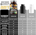 Number One Nutrition N1N Premium Black Seed Oil [Max Strength, 1000 mg] 100% Cold-Pressed Nigela Sativa to Support Digestion, Immune System and Joint Comfort and Mobility, 120 Caps