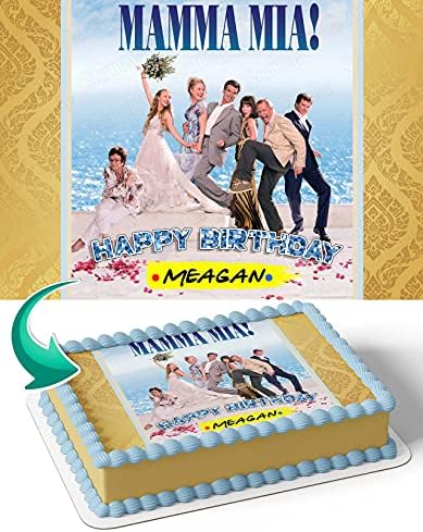 Cakecery Mamma Mia Edible Cake Image Topper Personalized Birthday Cake Banner 1/4 Sheet