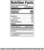 Pacific Foods Organic Unsweetened Coconut Milk, Plant Based Milk, 32 oz Carton (Pack of 2)