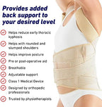 Neo-G Dorsolumbar Support Brace - Back Support For Early Kyphosis, Rounded Shoulders, Posture Correction, Muscular Aches, Lumbar Support - Fully Adjustable - Class 1 Medical Device - Medium - Tan